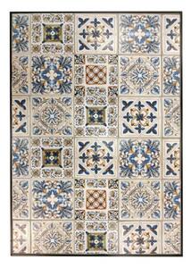 Set Da Pranzo Tavolo Maioliche Rettangolare 120x80 Con 4 Sedie Pieghevoli Cipro