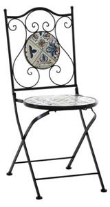 Set Da Pranzo Tavolo Maioliche Rettangolare 120x80 Con 4 Sedie Pieghevoli Cipro