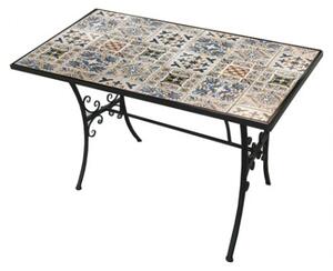 Set Da Pranzo Tavolo Maioliche Rettangolare 120x80 Con 4 Sedie Pieghevoli Cipro