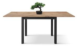 PAZZO DESIGN Tavolo allungabile, Rovere Rustico, Nobilitato melaminico, Made in Italy, Basamento Nero, 90 x 90 x 76,5 cm