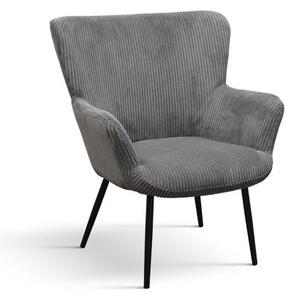 PAZZO DESIGN Poltrona Titti Grigio Scuro, rivestimento in velluto