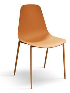 PAZZO DESIGN Sedia Alix arancio set da 4 sedie in Polipropilene e gambe metallo