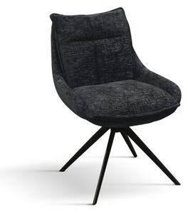 PAZZO DESIGN Sedia Biagio Nero set da 2 sedie con rivestimento in tessuto e gambe in metallo