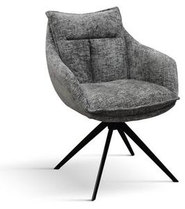 PAZZO DESIGN Sedia Gastone Grigio set da 2 sedie con rivestimento in tessuto e gambe in metallo