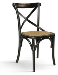 PAZZO DESIGN Sedia Oscar Nero Consumato set da 4 sedie