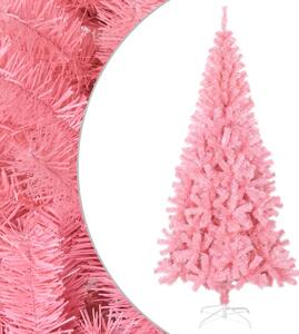 Albero di Natale Artificiale Sottile con Base Rosa 210 cm PVC