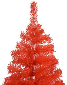 Albero di Natale Preilluminato con Palline Rosso 120 cm PVC