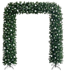 Arco per Albero di Natale con LED e Palline Verde 240 cm