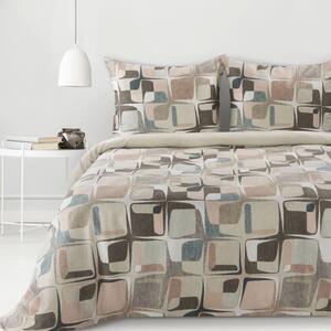 Lenzuola in cotone sateen - beige con motivo geometrico 3 parti: 1pc 220x200 + 2pc 70x80