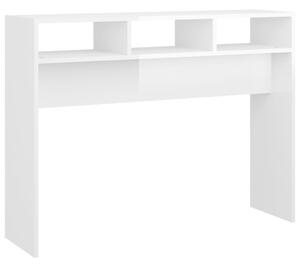 Tavolino Consolle Bianco Lucido 105x30x80 cm Legno Multistrato