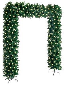 Arco per Albero di Natale con LED e Palline Verde 240 cm