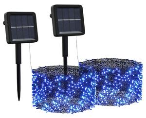 Luci Solari Fatate 2 pz 2x200 LED Blu Interni Esterni