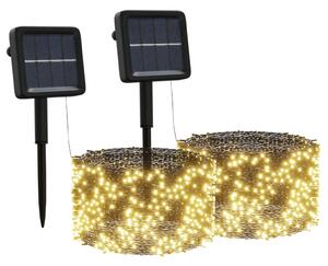 Luci Solari Fatate 2 pz 2x200 LED Bianco Caldo Interni Esterni