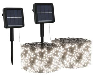 Luci Solari Fatate 2 pz 2x200 LED Bianco Freddo Interni Esterni
