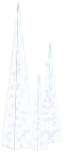 Set Coni di Luce LED Acrilico Decorativo Blu 60/90/120 cm