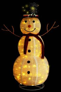 Figura Natalizia Pupazzo di Neve a LED Tessuto Pregiato 120 cm