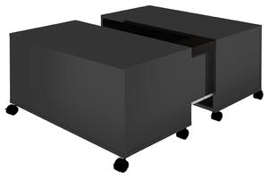 Tavolino da Salotto Nero Lucido 75x75x38 cm Legno Multistrato