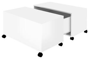 Tavolino da Salotto Bianco Lucido 75x75x38 cm Legno Multistrato
