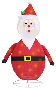 Figura Decorativa Babbo Natale con LED Tessuto Lusso 90 cm