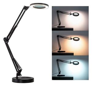 Brilagi - Lampada da tavolo LED dimmerabile con una lente d'ingrandimento LED/12W/5V 3000/4200/6000K nero