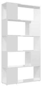 Libreria Divisorio Bianco Lucido 80x24x155 cm in Truciolato