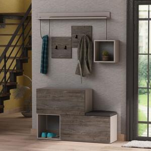 Mobile ingresso scarpiera Holdon colore tortora dark coffee