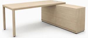Scrivania c/mobile di servizio ACTIU PRISMA 210x160x74H cm gamba metal