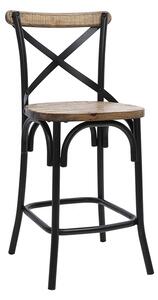 Sgabello da bar industriale in megno e metallo nero 65 cm JAKE