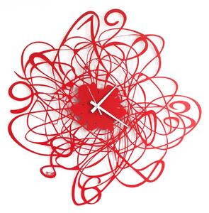 Orologio da muro con intreccio Doodle - Rosso