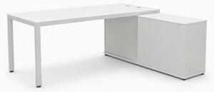 Scrivania c/mobile di servizio ACTIU PRISMA 210x160x74H cm gamba metal