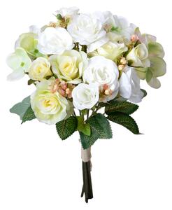 Set 4 Bouquet Artificiali Rose Ortenzie 36 cm