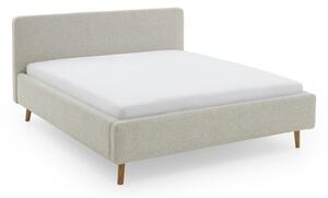 Letto matrimoniale imbottito beige con contenitore con rete inclusa 160x200 cm Mattis – Meise Möbel