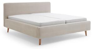 Letto matrimoniale imbottito beige con contenitore con rete inclusa 180x200 cm Mattis Cord – Meise Möbel