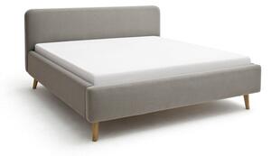 Letto matrimoniale imbottito grigio tortora con contenitore con rete inclusa 160x200 cm Mattis – Meise Möbel