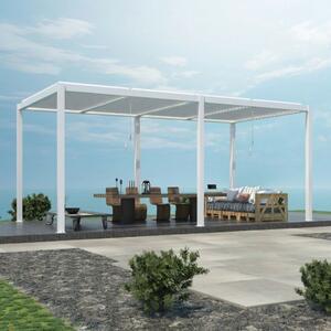 VivaGarden Pergola Bioclimatica da Esterno in Alluminio Copertura a Lamelle Orientabili Dimensioni 7,8x4x2,5 mt colore Bianco