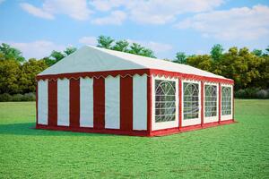 Tenda per feste 5x8 metri, PVC, modello standard, 500 g/m² - Bicolore (rosso e bianco) + OMAGGIO