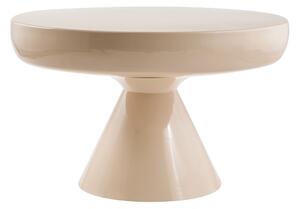 Tavolino rotondo in metallo smaltato beige D59 cm AMINA