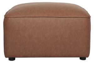 Pouf poggiapiedi in pelle marrone FERGUS