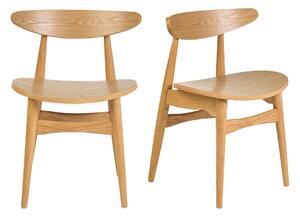 Set di 2 sedie in legno chiaro e bianco WALFORD