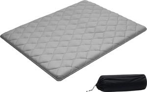 Materasso futon giapponese - Materasso tatami - Pieghevole - Dimensioni 203 x 152 x 6,35 cm - 9 strati - Con borsa per riporlo e materiale di fissaggio - Per yoga e meditazione - Grigio