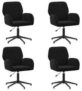 VidaXL Sedie girevoli, confezione da 4, 54 x 55 x 90 cm, nere, in velluto (V)