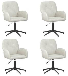 VidaXL Sedie girevoli, confezione da 4, 54 x 55 x 90 cm, colore crema, rivestite in velluto (V)