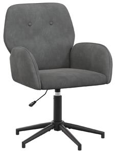 Sedia girevole vidaXL, 54 x 55 x 90 cm, grigio scuro, in velluto (V)