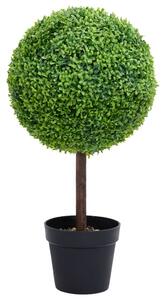 Pianta di Bosso Artificiale a Sfera con Vaso Verde 50 cm