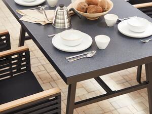 Tavolo da Pranzo da Giardino Nero 150 x 90 cm Struttura in Metallo Alluminio Rettangolare Moderno Industriale Beliani