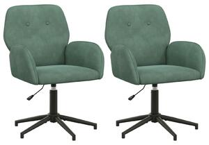 VidaXL Sedie girevoli, 2 pezzi, 54 x 55 x 90 cm, colore verde acqua, rivestimento in velluto (V)