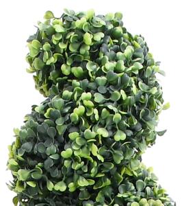 Pianta di Bosso Artificiale a Spirale con Vaso Verde 100 cm