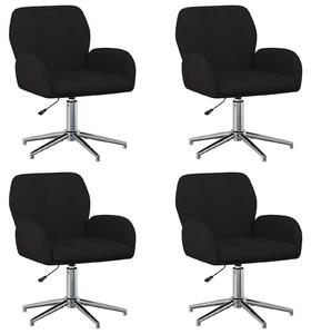 VidaXL Sedie girevoli, confezione da 4, 54 x 58 x 90 cm, nere, rivestite in tessuto