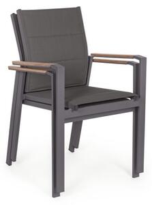 Sedie da esterno in alluminio con braccioli in legno e seduta in textilene Bizzotto Kubik - 4 pezzi - Bizzotto