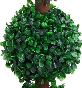 Pianta di Bosso Artificiale a Sfera con Vaso Verde 90 cm